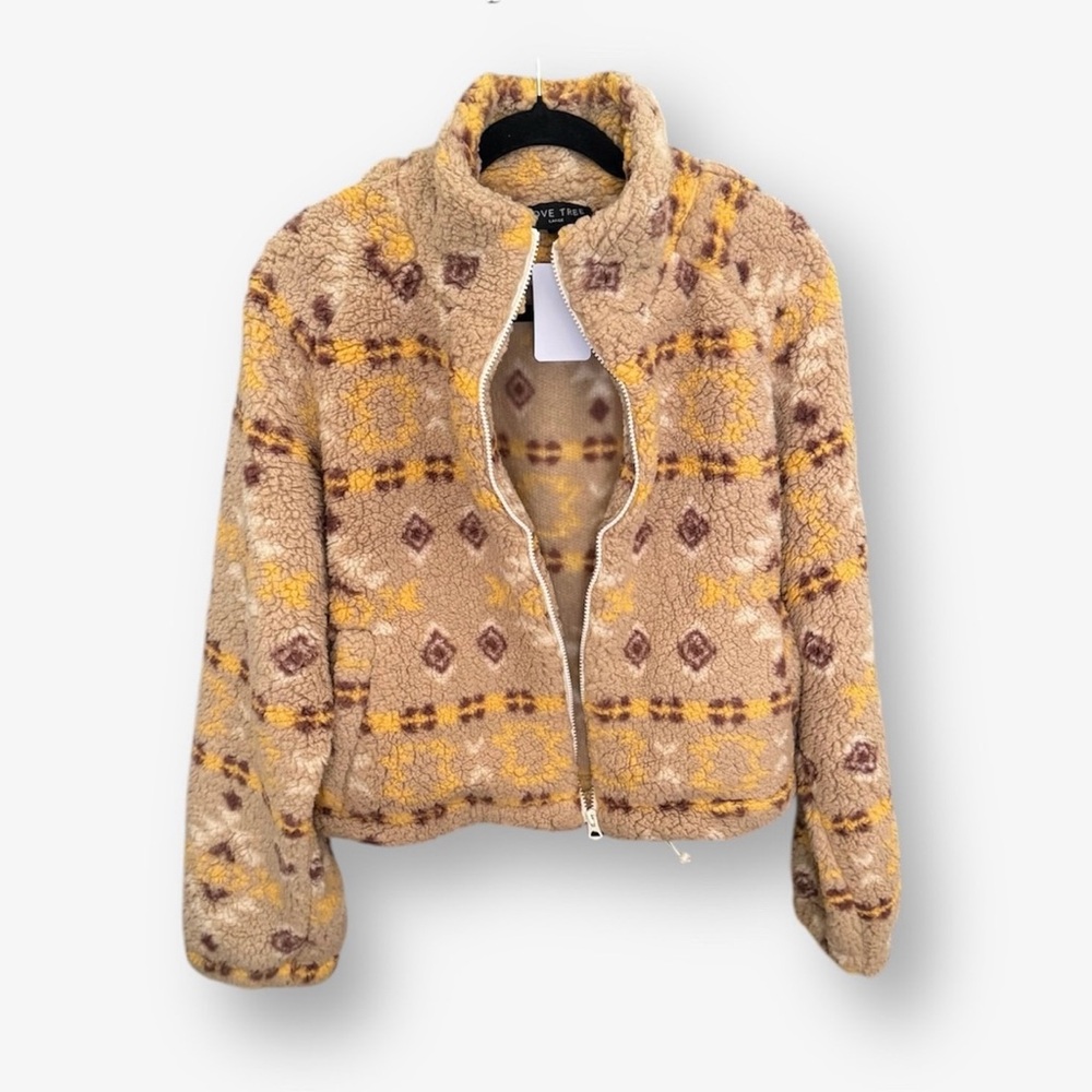 Love Tree Tan and Brown Women's Jacket